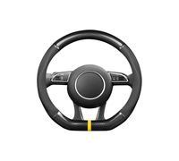 Ergocar Car Steering Wheel Cover Non-slip Protector Sport D-shape Carbon Fiber & PU Leather Universal For Diameter 38cm(15")