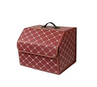 Ergocar Car Trunk Organizer Luxury Foldable Car Boot Tidy Storage Box Waterproof PU Car Boot Storage Organiser for Car/SUV/Truck/Auto (Red Wine-M)