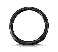 Ergocar Carbon Fiber Material Steering Wheel Cover Anti-slip breathable Sweat Absorbent fashionable sport Steering Wheel Sleeve for the round shape with diameter of 15"（37.5-38cm）-Black