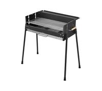 Ergocar Charcoal Barbecue Grill - Foldable No Assembly Required Thickened Stainless Steel Windproof Three-Level Temperature Control, Built-In Seasoning Tray, Suitable For Five Or More Persons