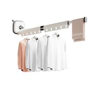 Ergocar Clothes Drying Rack Wall Mounted, Clothes Drying Rack Folding Indoor, Retractable Clothes Hanger with Hanging Holes, Space Saver, for Balcony, Bathroom, Bedroom