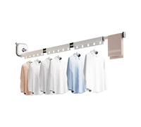 Ergocar Clothes Drying Rack Wall Mounted, Clothes Drying Rack Folding Indoor, Retractable Clothes Hanger with Hanging Holes, Space Saver, for Balcony, Bathroom, Bedroom