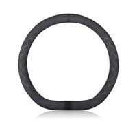 Ergocar D-Shaped Sport Microfiber Suede Winter Warm Car Steering Wheel Cover Non-slip Car Steering Wheel Protector Universal For D-type Diameter 38cm(15") (Black)