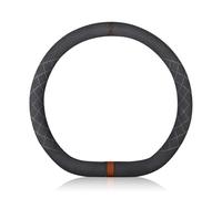 Ergocar D-Shaped Sport Microfiber Suede Winter Warm Car Steering Wheel Cover Non-slip Car Steering Wheel Protector Universal For D-type Diameter 38cm(15") (Black Brown)