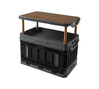 Ergocar Indoor And Outdoor Storage Box, Folding Camping Storage Box, Can Raise The Top Of The Large Capacity Storage Box, With Doors, Suitable For Clothing Storage, Snack Storage, Car Trunk