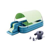 Ergocar Inflatable Swimming Pool with Water Slide, Inflatable Slide Water Pool with Awning, Inflatable Mega Bouncy Castle Water Park, Swim Centre Pools for Backyard, Garden, Summer Water Party
