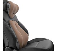 Ergocar Lumbar Support Pillow for Office/Car/Gaming Chair, Electric Massage Neck Pillow, Breathable Memory Foam Back Cushion with Washable 3D Mesh Cover, Nape Pain Relief, Mocha-Charged