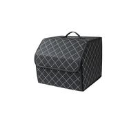 Ergocar Luxury Foldable Car Boot Tidy Storage Box Waterproof PU Car Boot Storage Organiser for SUV/Truck/Auto (Black-S)