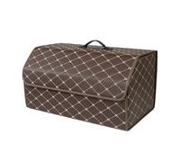 Ergocar Luxury Foldable Car Boot Tidy Storage Box Waterproof PU Car Boot Storage Organiser for SUV/Truck/Auto (Brown-L)