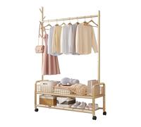 Ergocar Metal Coat Rack, Shoe Rack, Multi-Layer Storage, Pulleys, It Can Be Moved And Stabilized, Clothing Rack, With Bottom Rack, Can Hang Clothes, Coats, Skirts, Sweaters, Shoes