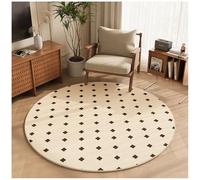 Ergocar Round Bohemian Floral Print Area Rug, 100*100cm, Black, Indoor, Machine Washable