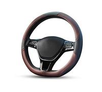 Ergocar Sport D-shape Car Steering Wheel Cover Non-slip Car Steering Wheel Protector Microfiber Breathable PU Leather Universal For D-type Diameter 38cm(15") (Brown)
