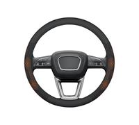 Ergocar Steering Wheel Cover, Round Ultra Thin Carbon Fiber And Leather Material Accessories Sporty Style 37-38 Cm/14.5-15 Inches, Anti-Slip, Universal In All Seasons