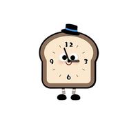 Ergocar Wall Clock, Cartoon Bread Modern Cute Bottom Swing Decorative Wall Clock Suitable For Living Room, Bedroom, Kitchen