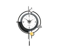 Ergocar Wall Clock, Vintage Large Decorative Wall Clocks with Pendulum, Non-Ticking Silent Modern Metal Wall Clocks, for Living Room, Bedroom, Study, Office