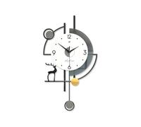 Ergocar Wall Clock, Vintage Large Decorative Wall Clocks with Pendulum, Non-Ticking Silent Modern Metal Wall Clocks, for Living Room, Bedroom, Study, Office