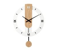 Ergocar Wooden Swing Clock, The Mute Wooden Roman Numeric Hanging Clock, Suitable For Decorative Living Room, Kitchen, Bedroom, Office