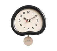 Ergocar Wooden Wall Clock, Modern Silent Wall Clock Battery Powered, Analog Clock With Swinging Pendulum, Round Wooden Wall Clock. Suitable For Bedroom, Living Room, Porch, Kitchen