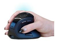 Ergodriven Om Handshake Vertical Mouse | Wireless, Rechargeable, Silent Click Micro-Force Switches, OLED Screen | Reduces Tension and Fatigue | Compatible with PC and Mac
