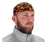 Ergodyne - 12514 Chill Its 6630 Skull Cap, Lined with Terry Cloth Sweatband, Sweat Wicking, Flames