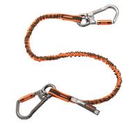Ergodyne - 19829 Shock Absorbing Tool Lanyard with Two Double Locking Swiveling Carabiners, Tool Weight Capacity 25lbs, Squids 3119, Orange & Gray, Standard (3119F(x))