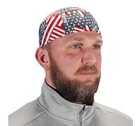 Ergodyne Chill Its 6630 Skull Cap, Lined with Terry Cloth Sweatband, Sweat Wicking, Stars and Stripes
