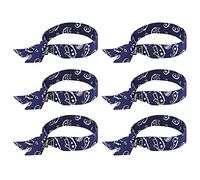 Ergodyne Chill Its 6700 Cooling Bandana, Evaporative Polymer Crystals For Cooling Relief, Tie For Adjustable Fit, 6-Pack