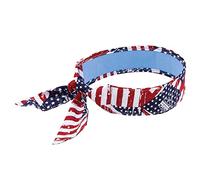 Ergodyne Chill Its 6700CT Cooling Bandana, Lined with Evaporative PVA Material for Fast Cooling Relief, Tie for Adjustable Fit, Stars & Stripes (12561)