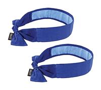 Ergodyne Chill Its 6700CT Cooling Bandana, Lined with Evaporative PVA Material for Fast Cooling Relief, Tie for Adjustable Fit, Blue, 2-Pack