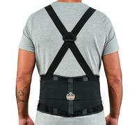 Ergodyne ProFlex 2000SF Back Support Brace, 8.5" Spandex, V-Shape Design and Patented Stays for Added Support, Large,Black
