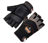 Ergodyne ProFlex 900 Impact Protection Work Gloves, Padded Palm, Half-Finger, Small,Black