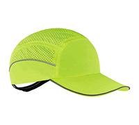 Ergodyne Skullerz 8955 Lightweight Bump Cap, Baseball Hat Style, Breathable Head Protection, Long Brim, Lime