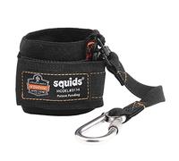Ergodyne Squids 3114 Pull-On Wrist Tool Lanyard with Stainless Steel Carabiner Connection, 3 Pounds,Black