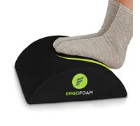 ErgoFoam Ergonomic Foot Rest for Under Desk | Premium Velvet Soft Foam Footrest for Under Desk | Most Comfortable Office Foot Rest in The World for Lumbar, Back, Knee Pain | Foot Stool Rocker (Black)