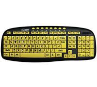 ACP Ezsee Low Vision Keyboard Large Print Yellow Keys by Ergoguys