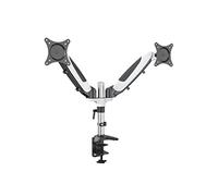 ERGOLEBEN GS220TK 2 Monitor Desk Mount | 15-27 Inch | Gas Lift | Height-Adjustable | Swivelling Tilt | VESA 75/100 | up to 8 kg per Monitor