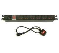 Ergolynx 19 Inch Horizontal Rack Mount PDU - 6 Way UK Detachable