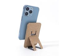 ergomi Ares Magsafe Mobile Phone Wallet Stand with Card Holder, for Apple iPhone 14, 13, 12 Series, Mobile Phone Grip Detachable & Adjustable with Portrait/Landscape Viewing Mode, Milk Tea
