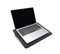 ergomi Lap Desk for Bed & Sofa - Medium Laptop Tray with Cushion, Wrist Rest & Anti-Slip Strip, Lightweight Lapdesk Table Stand Fits up to 15.6” Laptop (Medium - Black PU Surface)