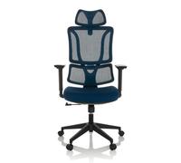 ERGOMY | Fabric / Mesh | Frame: White - Home Office Chair Blue