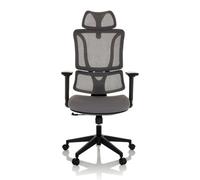ERGOMY | Fabric / Mesh | Frame: White - Home Office Chair Grey