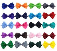 Ergonflow Solid Color Adjustable Boys Kids Bow Tie Collection - 20 Mixed Color/20pcs, Mixed Color, 4 in (L) x 2.3 in (W)