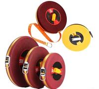 Ergonomic 10100M Fiberglass Measuring Tape with Double Sided Metrics for Enhanced User Comfort (red-50M)