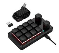 Ergonomic 12 Key Gaming Macros Keyboards With RGBs Lights Two Control Knobs & Wireds Connection