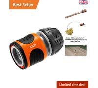 Ergonomic 13-15mm Garden Hose Connector with Powerful Grip and Water Stop