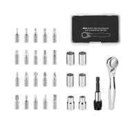 Ergonomic 28 in 1 Compact Ratcheting Wrench Screwdriver Set with Bits and 72 Tooth Precise Gear for Tight Space Space Saving Home Repair Toolkit