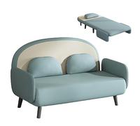Ergonomic 3-in-1 Convertible Sofa Bed with 5-Level Adjustable Backrest, Cat Scratching Cloth, Solid Wood Legs, 250kg Capacity - Foldable Guest Chair (Orange, 195x90x26cm)