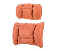 Ergonomic Adjustable Automotive Headrest And Lumbar Pillow Set Soft Breathable Leatherette Design For Car Fatigue Relief Car Headrest Pillow And Lumbar Cushion