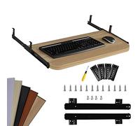 Ergonomic Adjustable Keyboard Tray for Under Desk - Wooden Extension Supports 55 lbs Height-Adjustable for Ultimate Comfort & Productivity in Home Office Setup