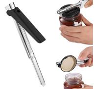 Ergonomic Adjustable Stainless Steel Jar Opener for Seniors and Arthritis, Opens Various Jar and Bottle Lids 3/8 to 4, Designed for Safety and Comfort (Is black)